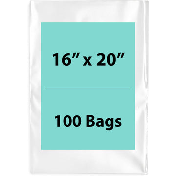 Clear Poly Bags 2 Mil Size: 16 inch (width) X 20 inch (Height) Pack of 100 Bags